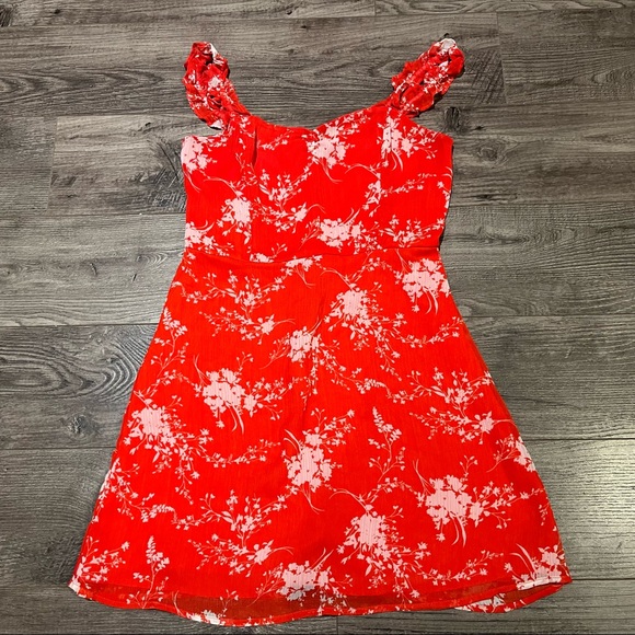 Nordstrom All in Favor Red Stella Ruffle Strap Minidress - Picture 2 of 4